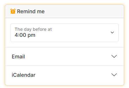 Image of the remind me panel